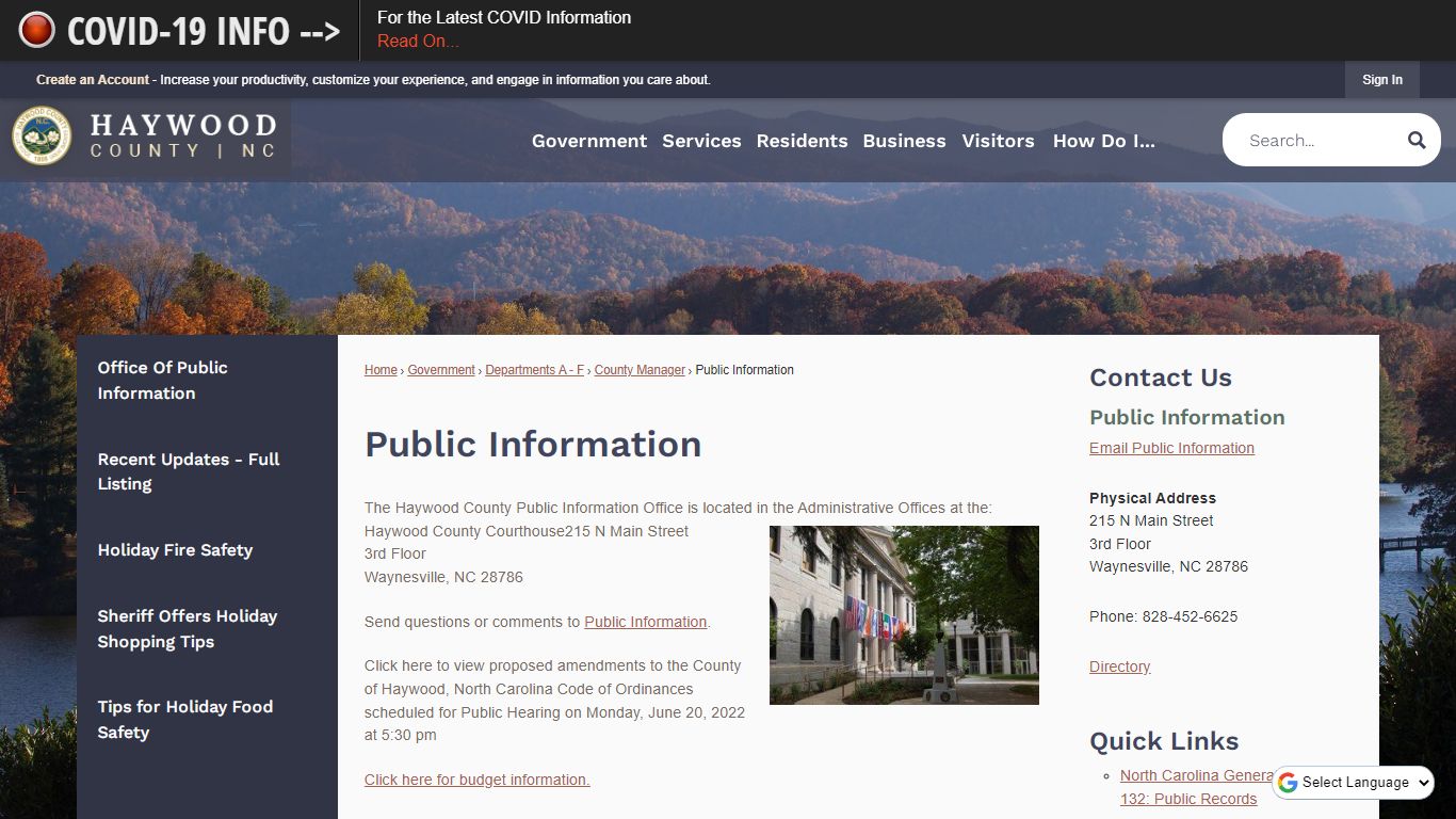 Public Information | Haywood County, NC