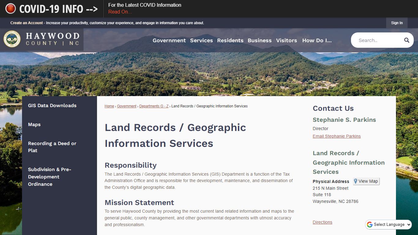 Land Records / Geographic Information Services - Haywood County, NC